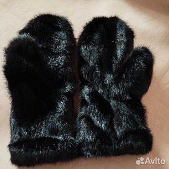 Варежки из меха норки