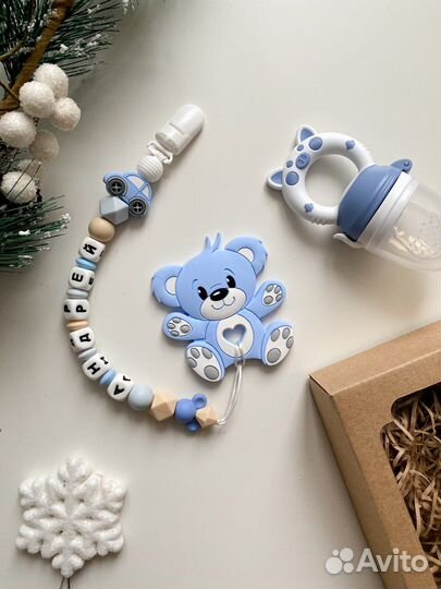 Именные грызунки, держатели для соски, игрушки