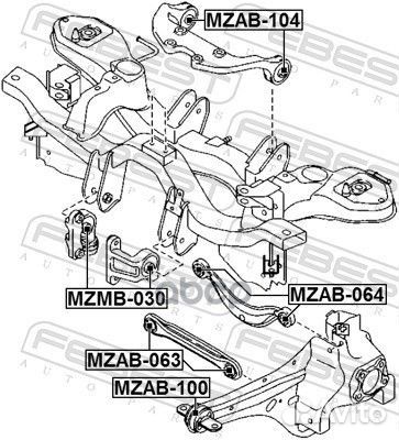 Сайлентблок подушки дифференциала;mazda 6 wagon GY
