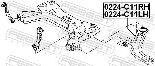 Рычаг nissan tiida 05- пер.подв.прав. 0224C11RH