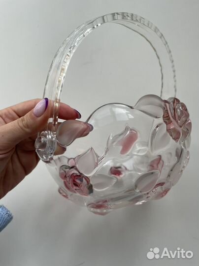 Ваза конфетница с ручкой waltherglas