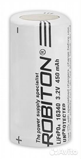 Аккумулятор 3.2V Robiton LiFe16340 450mAh без защ