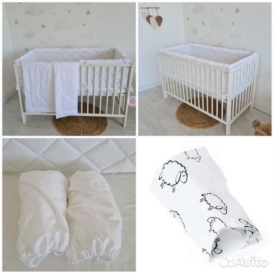 Бортики в детскую кроватку постельное белье