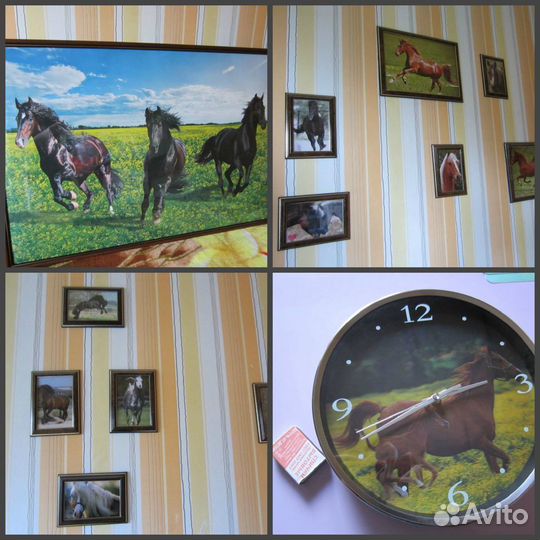 Постер, открытки, часы с лошадьми