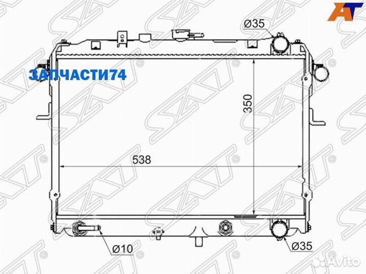 Радиатор Mitsubishi Delica 94-07 / Nissan Vanette 99-17,SAT