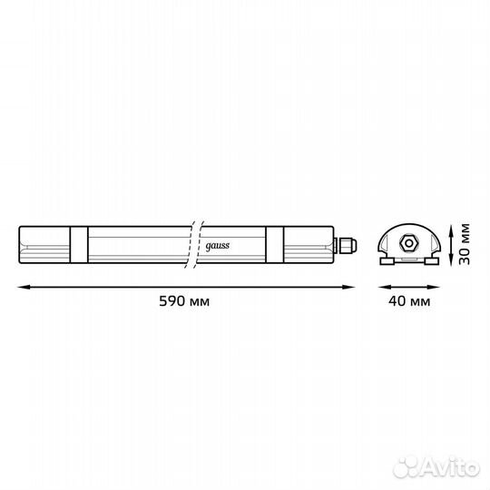 Свет-к LED Gauss 143424318 18W 6,5K IP65 590мм