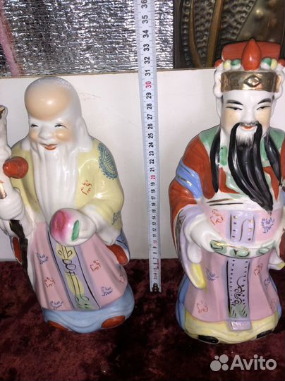 Большие фарфоровые статуэтки Мудрецы Китай