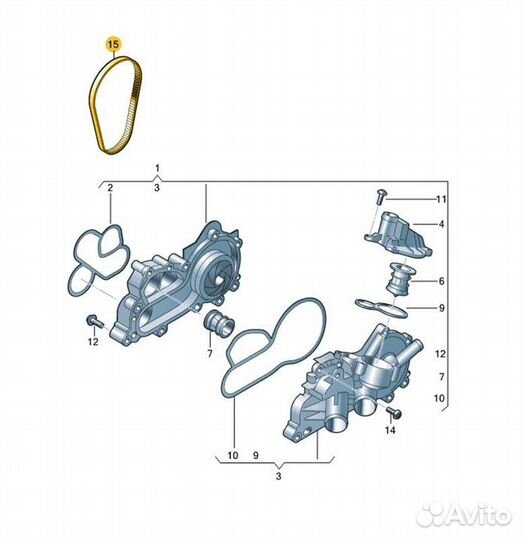 Ремень зубчатый Volkswagen Polo CWV741440 2019