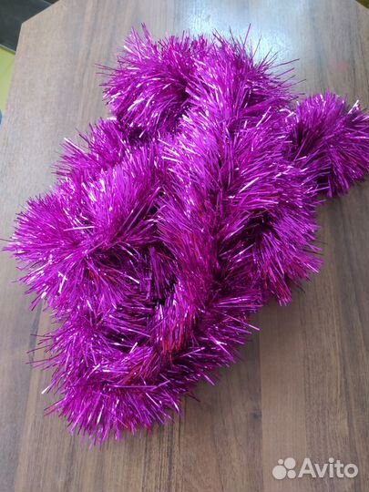 Новогодняя мишура гирлянда бусы