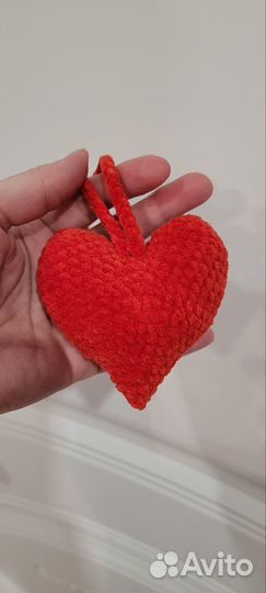 Обвес сердце вязаный плюшевый