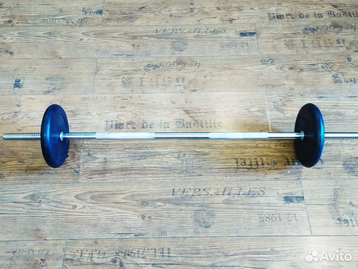 Штанга 25 кг Обрезиненные диски Barbell