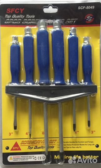 Набор ударных отверток от-033 (6пр) в блистере с м
