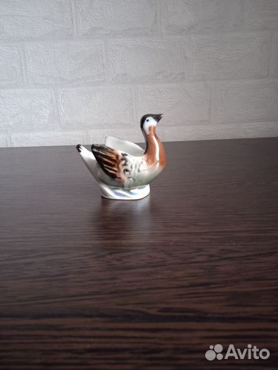 Пашотница, солонка. Гусь. Фарфор,1950г