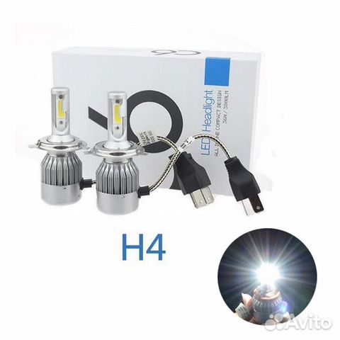 Лампа светодиодная H4 36(55) Вт 6-48 В 6000K 3800l