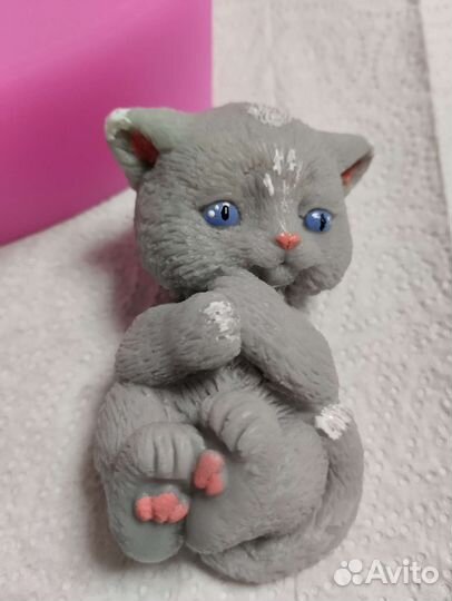 Новогодняя игрушка из мыла котик