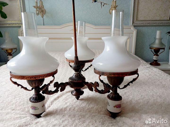 Люстра советская винтаж бронза Руслан и Людмила