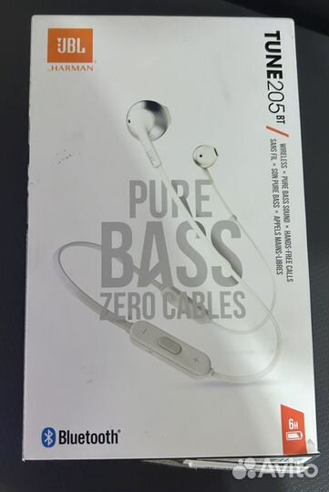 Беспроводные наушники jbl tune 205bt