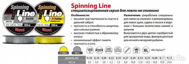 Леска Momoi Spin.Line F-Y 0,50мм,24,0кг100 м, 5шт