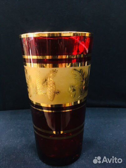 Вазы bohemia, рубин позолота