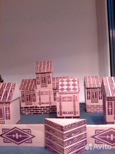 Игрушки кубики СССР конструктор дома дерево 80 е