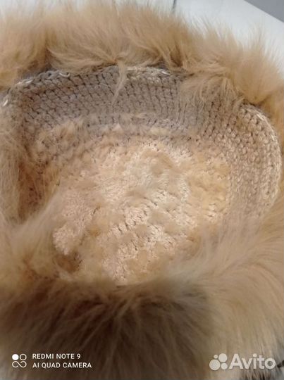 Шапка женская, меховая, вязанная