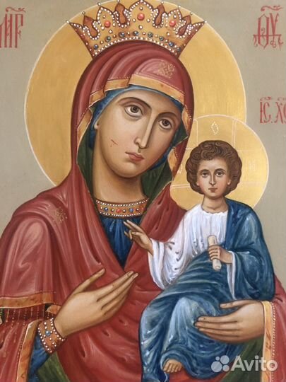 Икона Иверская Божьей Матери писанная