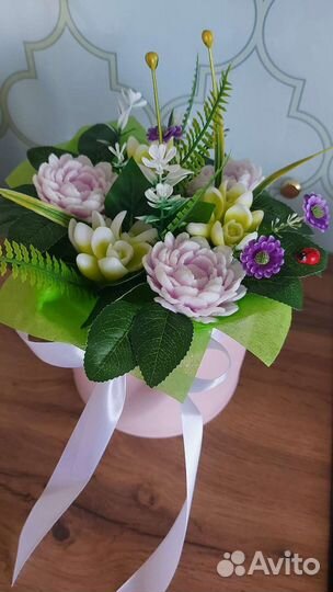 Букет-комплимент, цветы из мыла