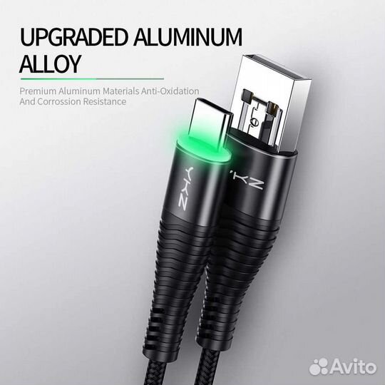 Светодиодный USB Type-C кабель 3A