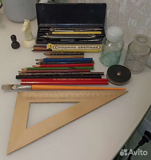 Канцелярские товары времен СССР, чернильницы и т.д