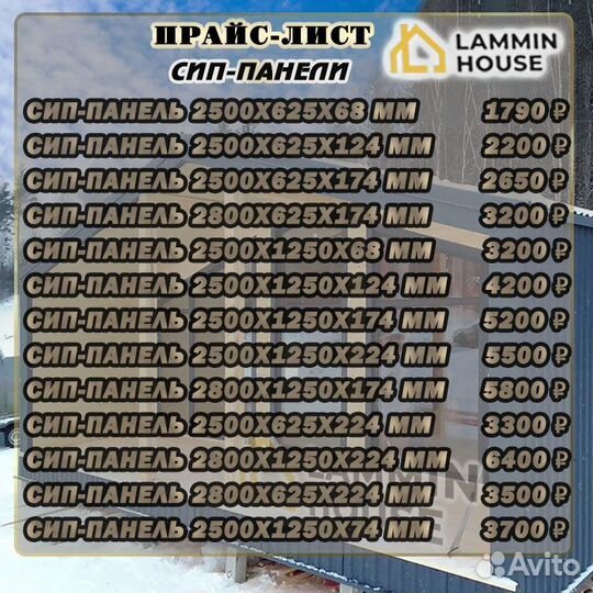 Сип панели в ассортименте 2500*1250.Домокомплекты