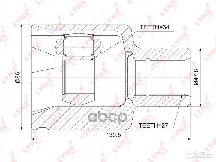 Шрус внутренний перед прав/лев CI3740 lynxauto