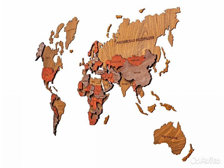 Деревянная карта мира Старый Оскол