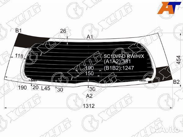 Стекло заднее toyota IST