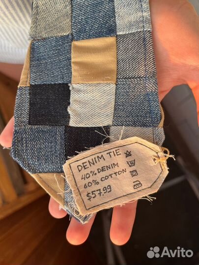 Галстук джинсовой пэчворк