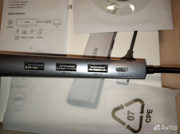 Usb-hub+ethernet адаптер