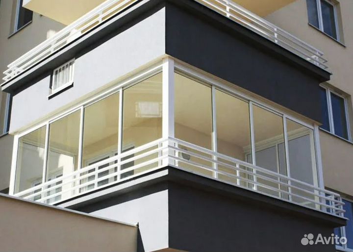 Остекление алюминиевое с отделкой