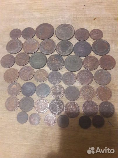 Монеты царские.медь кладовая 46монет