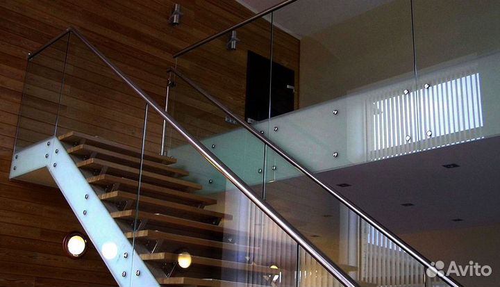 Стеклянные перила для лестниц