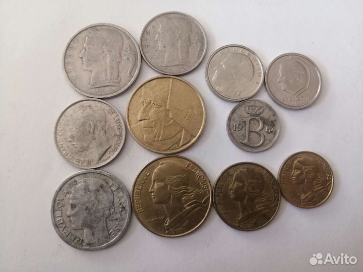 Монеты Франции, Бельгии и Люксембурга