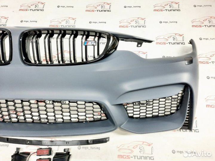Бампер с решеткой на BMW 4 Series f32 стиль М4 F82
