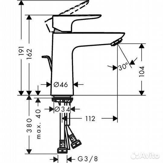 Смеситель для раковины Hansgrohe Talis E 71710670