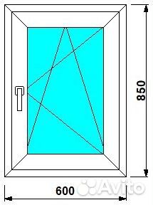 Окно 600х850мм (поворотно-откидное)