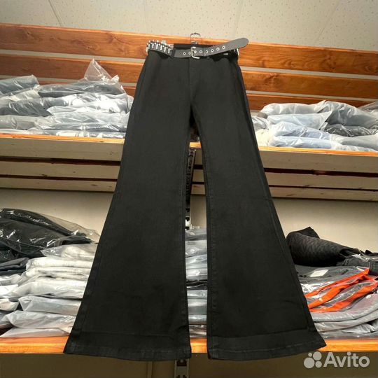 Джинсы клеш Rick Owens Noir Bellbottoms