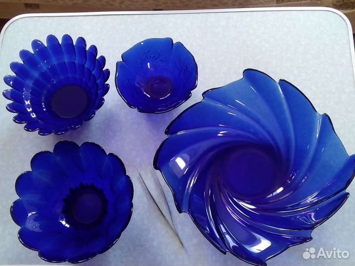 Посуда синее стекло