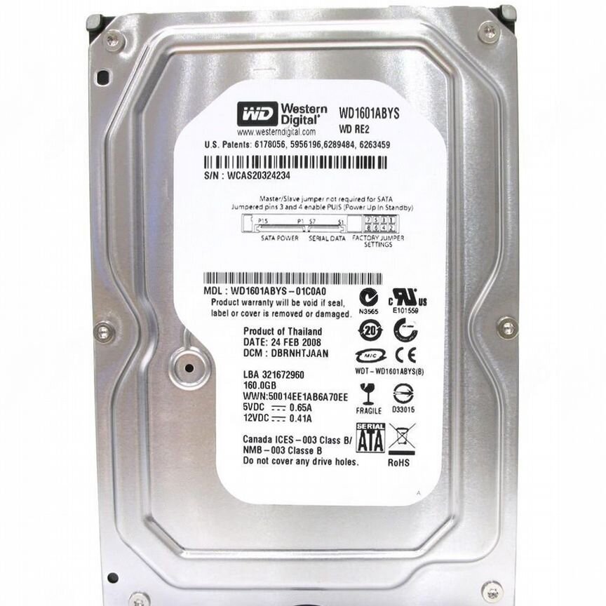[WD1601ABYS] Жесткий Диск Western Digital 160gb Sata Wd1601abys