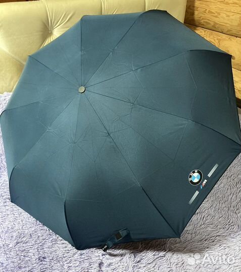 Зонт автомат серый/синий/черный купол 100см