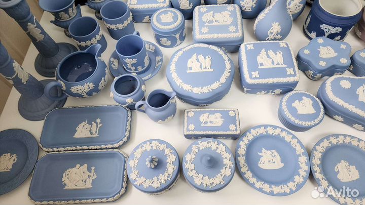 Wedgwood бисквитный фарфор Jasper шкатулка, ваза