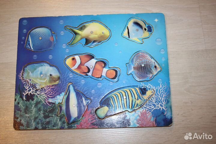 Сортер деревянный Рыбы