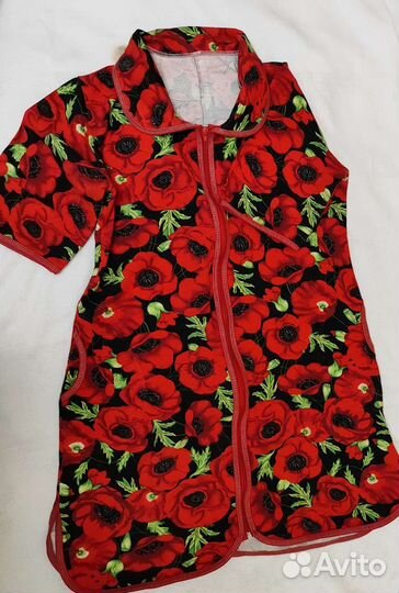 Халат женский футер с начёсом, фланелевый