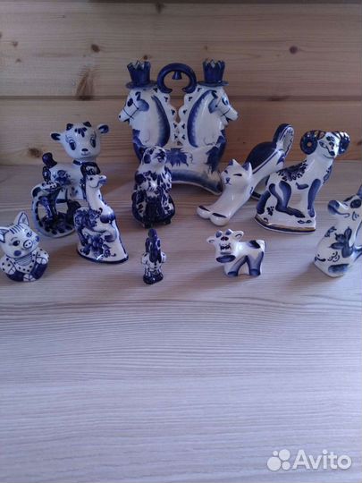 Фигурки гжель животные